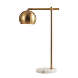 Postmodernist Dome Table Lamp Metal 1 Head Living Room Night Light in Brass with Marble Base