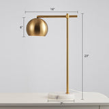 Postmodernist Dome Table Lamp Metal 1 Head Living Room Night Light in Brass with Marble Base