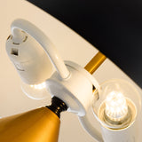 Metal Geometric Shape Nightstand Lamp Post-Modern 2 Heads Table Light for Bedroom