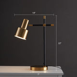 Grenade Adjustable Study Desk Light Metal 1 Bulb Postmodern Style Table Lamp in Gold-Black