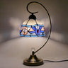 Tiffany Gooseneck Table Lamp 1 Head Metal Nightstand Light with Hand Cut Glass Shade