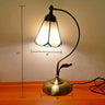 Tiffany Gooseneck Table Lamp 1 Head Metal Nightstand Light with Hand Cut Glass Shade