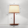 Simplicity Shaded Table Lamp Fabric 1-Light Bedroom Night Light with Wooden Base