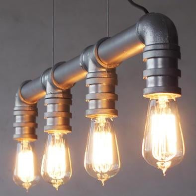 4 Head Water Pipe Industrial Pendant Light