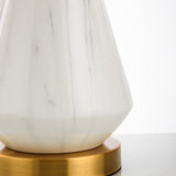 Ceramic Diamond Shaped Night Light Nordic Single Table Lamp with Fabric Empire Shade