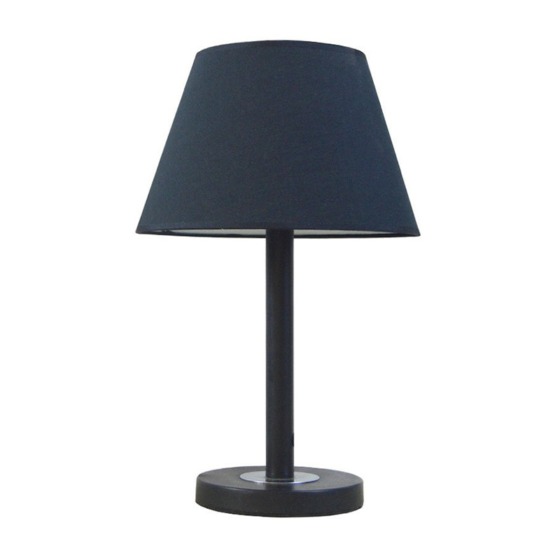 Simplicity Tapered Night Light Fabric 1-Bulb Bedroom Reading Book Lamp in Dark Blue