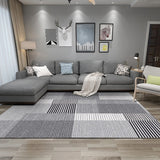 Multicolored Relaxing Rug Polypropylene Geo Printed Indoor Rug Anti-Slip Backing Stain-Resistant Area Carpet for Parlor Silver Gray Clearhalo 'Area Rug' 'Modern' 'Rugs' Rug' 2463384