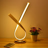 Ribbon Shaped Table Light Minimalistic Metal Bedroom Night Lamp with Acrylic Diffuser