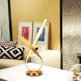 Ribbon Shaped Table Light Minimalistic Metal Bedroom Night Lamp with Acrylic Diffuser