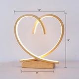 Halo Ring LED Nightstand Lamp Decorative Metal Wood Finish Table Light for Bedroom
