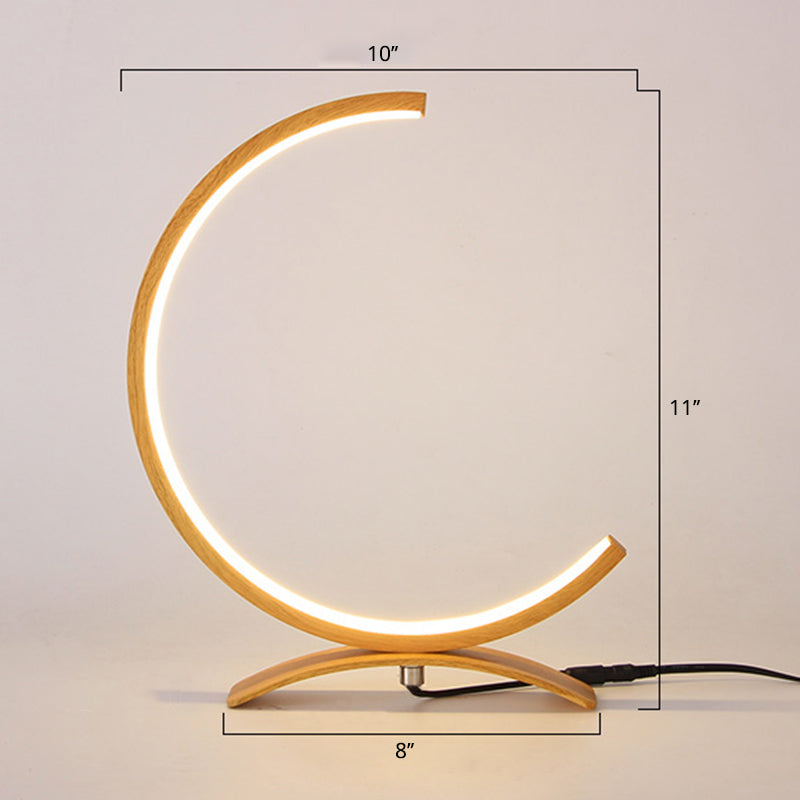 C Shaped Aluminum Night Lamp Minimalist Style LED Table Light with Dimmer Switch