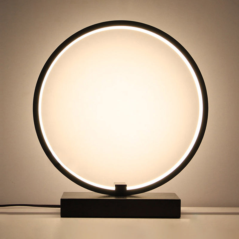 Circular Night Table Lamp Simple Style Acrylic LED Night Light for Bedroom Decor