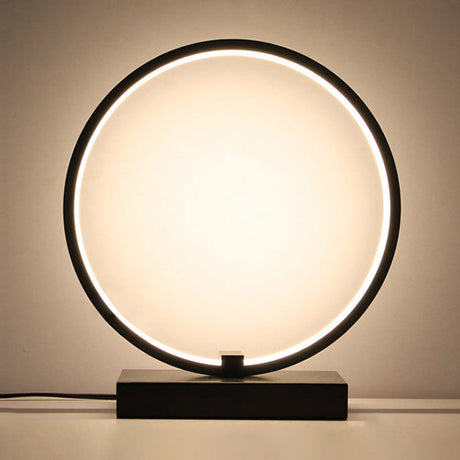 Circular Night Table Lamp Simple Style Acrylic LED Night Light for Bedroom Decor