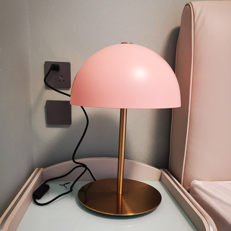 Dome Night Table Light Postmodern Metal 1-Light Bedroom Night Lamp with on-off Switch