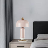 Mushroom Shaped Table Lamp Macaron Style Metal 2 Lights Girls Bedroom Night Light