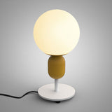 White Glass Spherical Night Lamp Macaron 1 Head Table Light for Childrens Bedroom