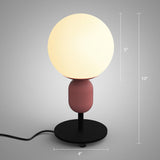 White Glass Spherical Night Lamp Macaron 1 Head Table Light for Childrens Bedroom