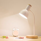 Flexible Gooseneck Metal Reading Lamp Nordic Style Single Night Table Light with Bell Shade