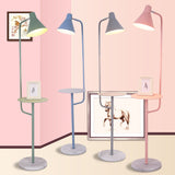 Macaron 1-Bulb Tray Floor Light Funnel Shaped Rotatable Standing Floor Lamp with Metal Shade