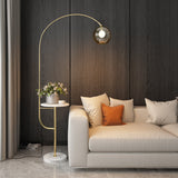 Fishing Rod Living Room Standing Lamp Metal Single Postmodern Tray Floor Light with Ball Smoke Grey Glass Shade