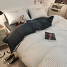 Black and White Small Grid Poly Duvet Cover Bedding Set