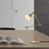 Cone Clear/Amber Glass Table Lamp Warehouse Stylish 1 Light Black/Brass Table Lighting for Study Room