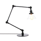 Cone Clear/Amber Glass Table Lamp Warehouse Stylish 1 Light Black/Brass Table Lighting for Study Room