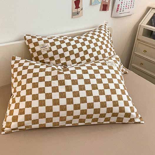 Black and White Small Grid Poly Duvet Cover Bedding Set