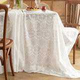 Mona French white lace tablecloth art high-end round table dessert table tablecloth photo atmosphere tablecloth