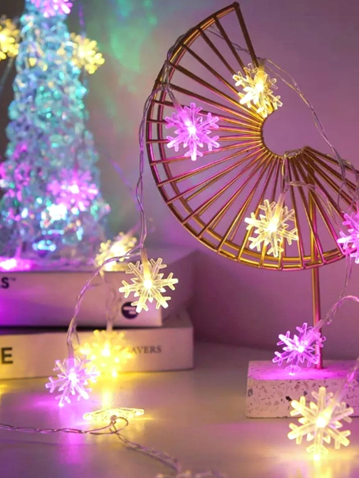 Christmas String Light with 20pcs Snowflake Shaped Bulb 1pc - Novelty Lighting