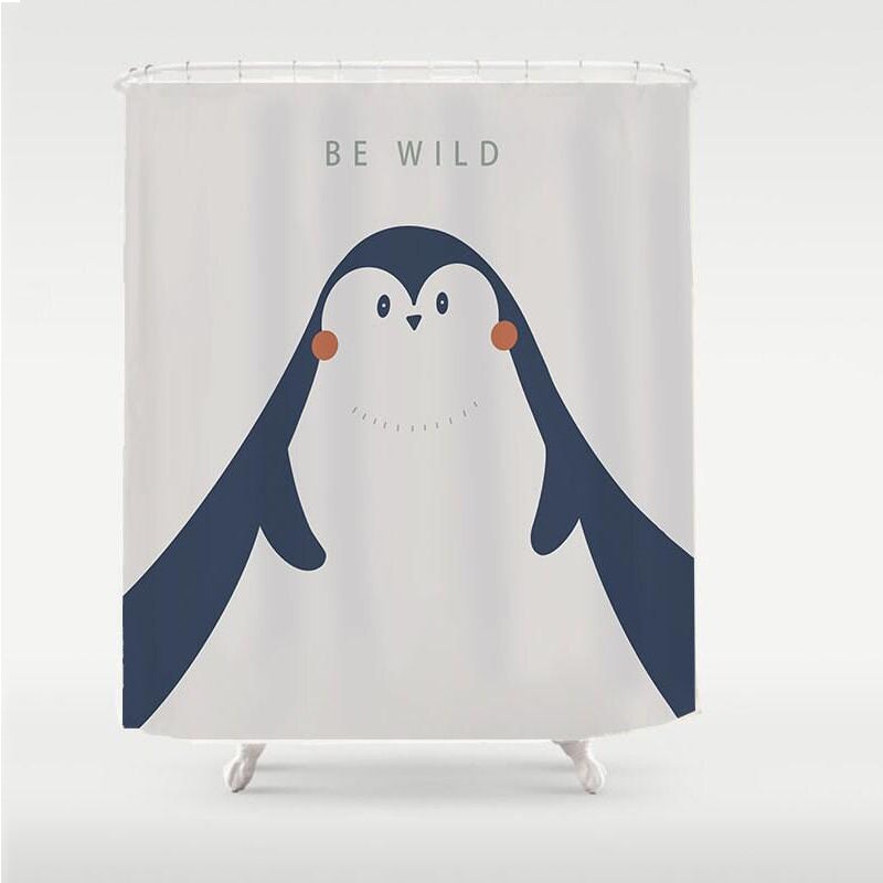 Cute Penguin Mountain Shower Curtain