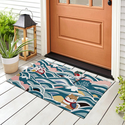 Blue Filed and Animals PVC Entrance Mat