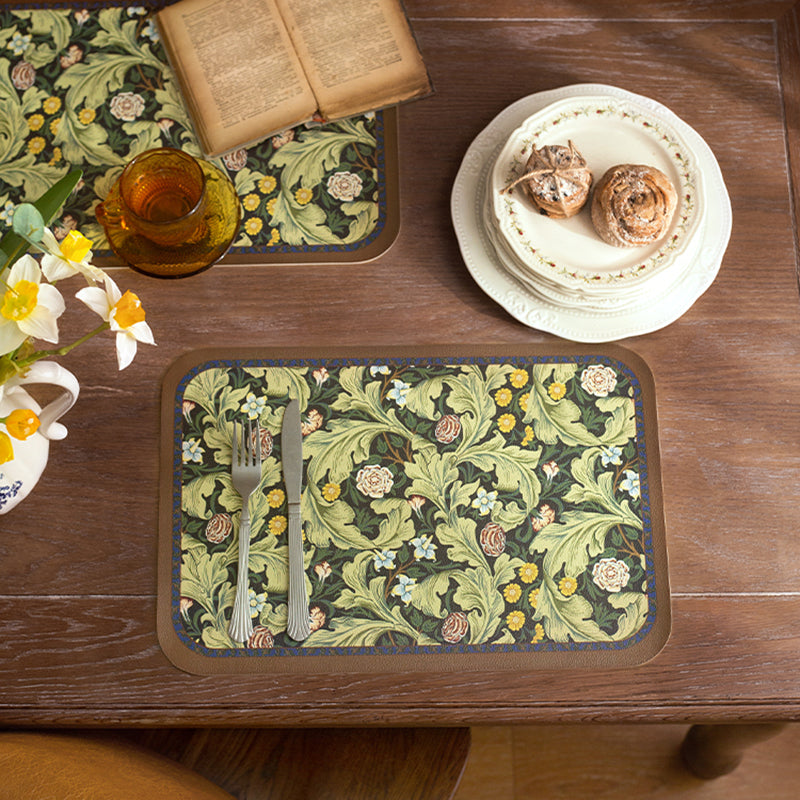 [Two pieces] Dancing light luxury high-end placemat Western meal pad mouse pad waterproof, oil-proof, wash-proof, anti-scalding heat insulation pad