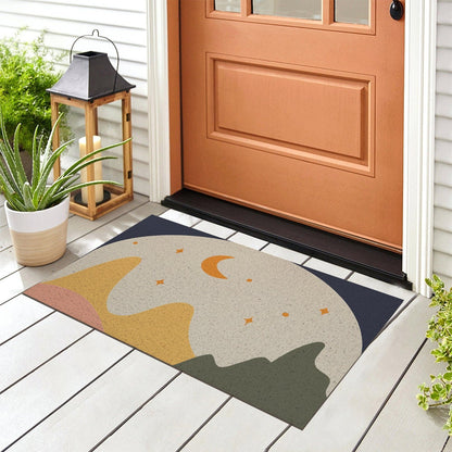 Peaceful Mountain and Moon PVC Entrance Mat