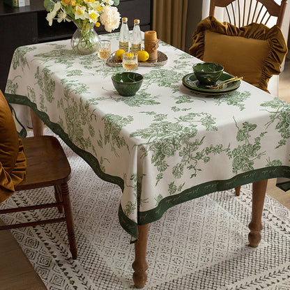 Liv French tablecloth pastoral cotton and linen retro art light luxury high-end ins table cloth rectangular home