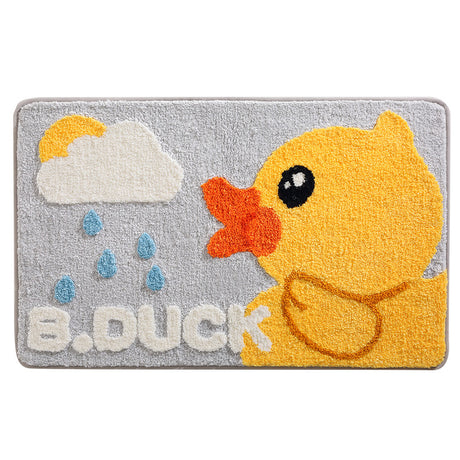 Yellow Duck and Clouds Bath Mat