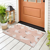 Pink Dancing Crane PVC Entrance Mat