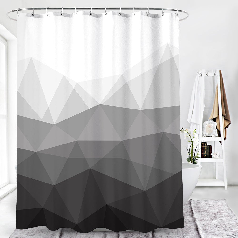 Gradient Geometry Shower Curtain