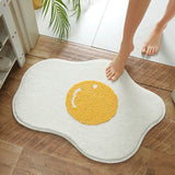 Cute Fried Egg Bath Mat, Lovely Bathroom Rug, White Yellow Bath Rug, Multiple Sizes Available