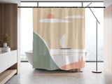 Light Orange Ocean Shower Curtain