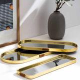 Nordic Style Golden Mirror Oval/Rectangle Tray, Aromatherapy Tray, Jewelry Tray, Decoration Tray