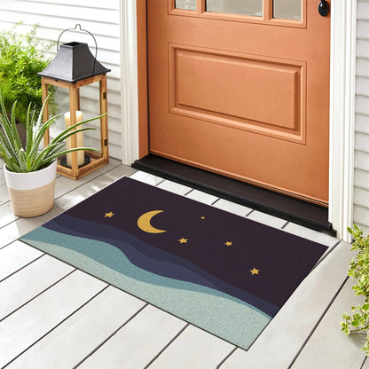 Moon and Starr above the Sea PVC Entrance Mat