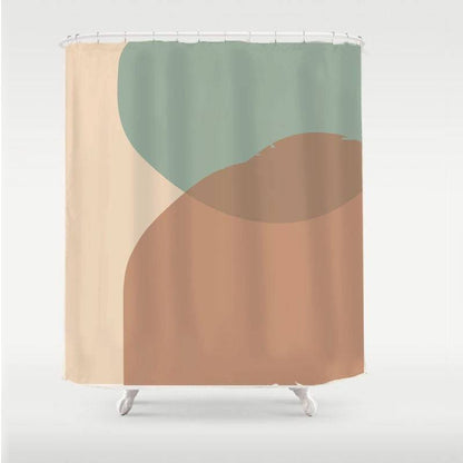 Light Green and Orange Shower Curtain