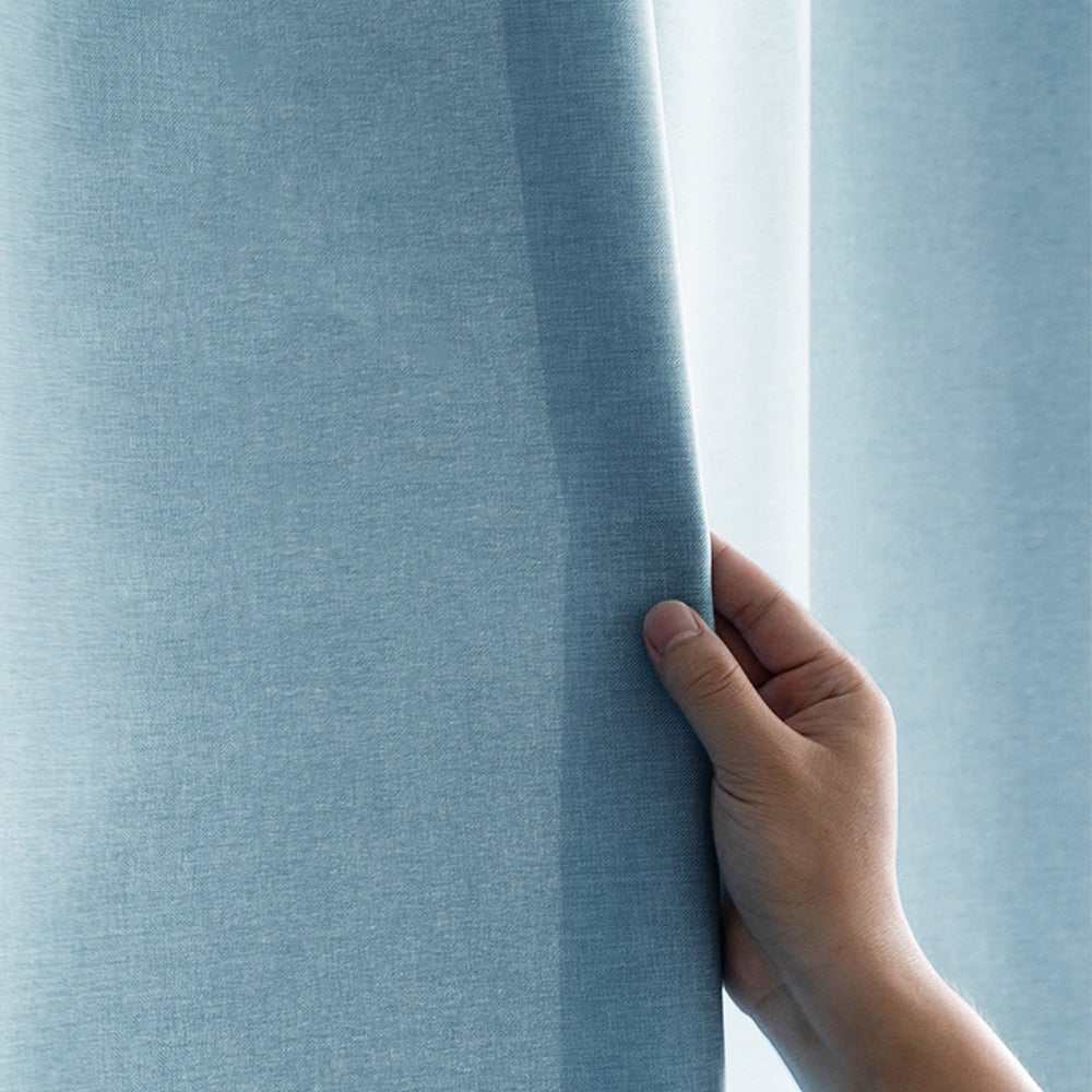 Pure Blue Linen Shower Curtain