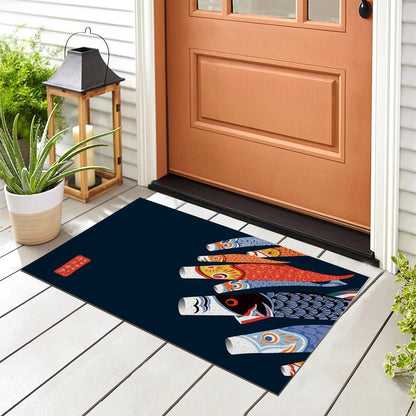 Japanese Koi Fish Flag PVC Entrance Mat