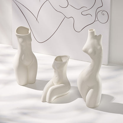 Body Vase, Ceramic Butt Vase, Female Body Vase, Body Art Vase, Female Form Vase, Off-White Decorative Vase