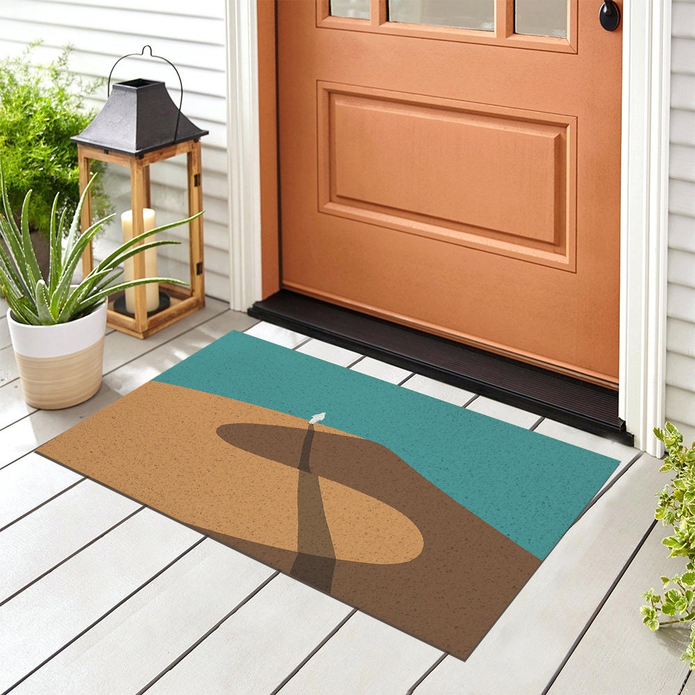 Walking Man in Desert PVC Entrance Mat