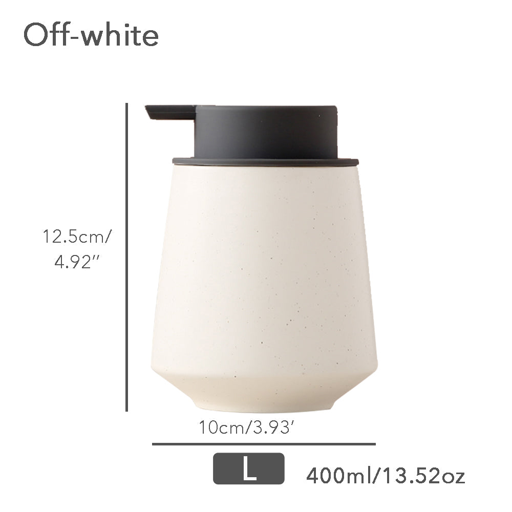 Ceramic Soap Dispenser, Emulsion bottle Pump Bathroom Bottle, Simple Design, Refillable Reusable Lotion Pump for Bathroom Kitchen, 400ml/13.52oz