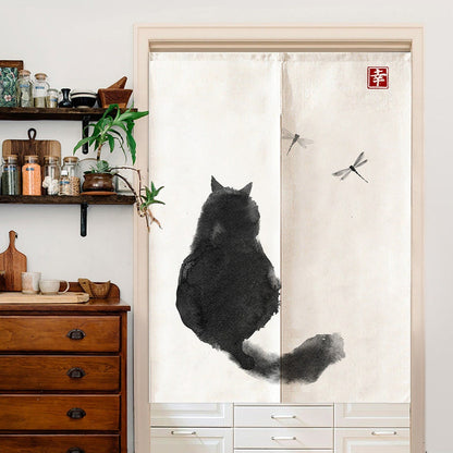Feblilac Cat Doorway Curtain