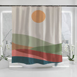 Red and Blue Field Shower Curtain